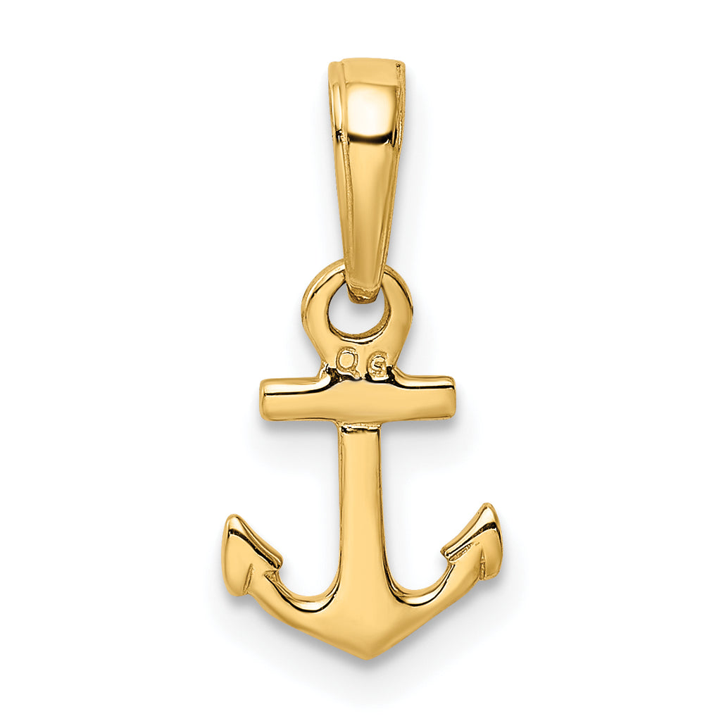 10K Mini Anchor Pendant