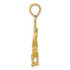 10K Satin Diamond-cut Eagle Pendant