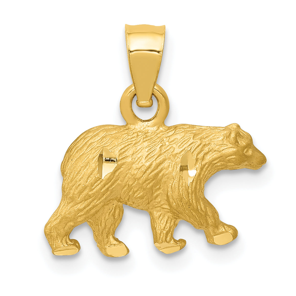 10K Diamond-cut Bear Pendant Main image