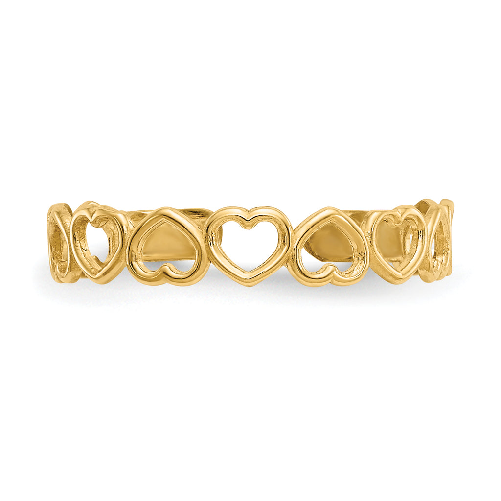 10k Open Hearts Toe Ring