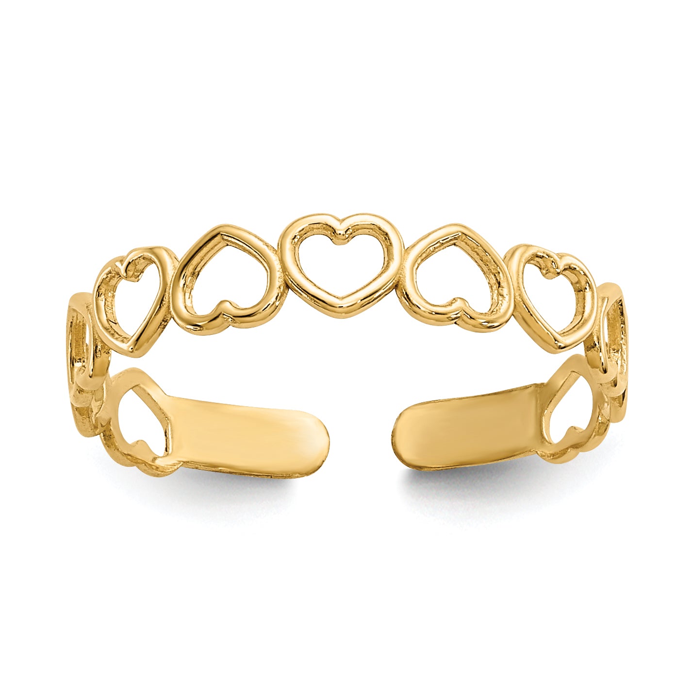 10k Open Hearts Toe Ring Main image
