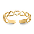 10k Open Hearts Toe Ring