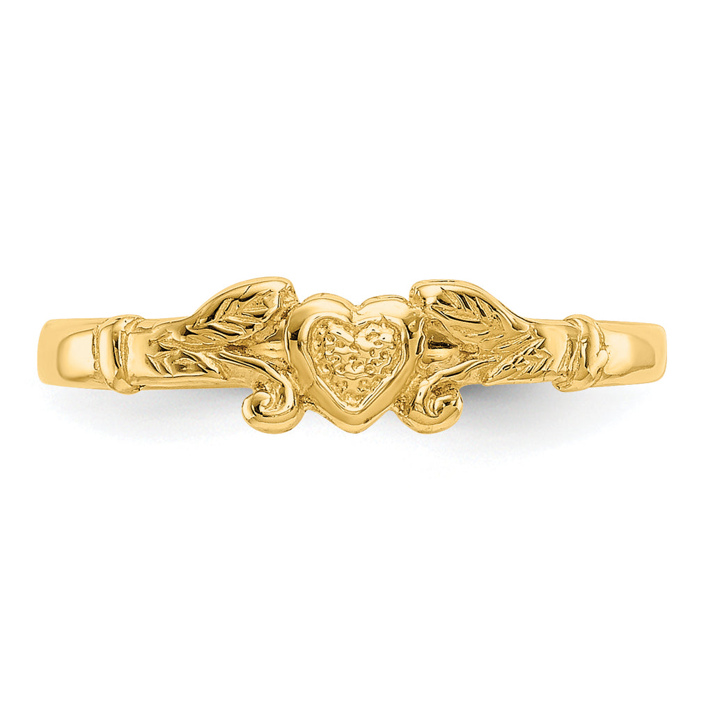 10k Heart Baby Ring