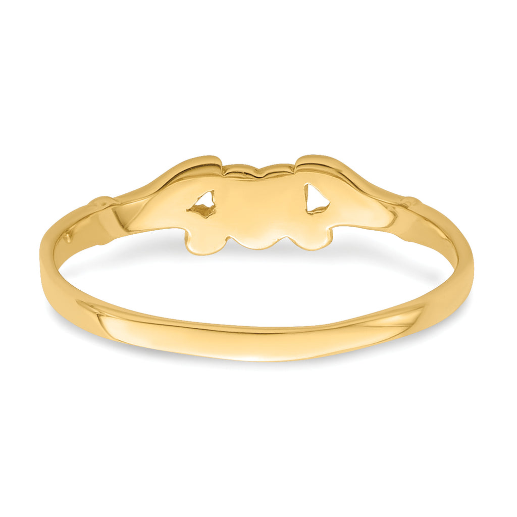 10k Heart Baby Ring