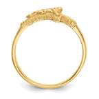 Crucifix Ring in 10K Yellow Gold, Satin, Size 3.5 - Sophia Jewelers