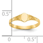 10k Polished Oval Child's Signet Ring