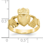 10k Polished Men's Claddagh Ring