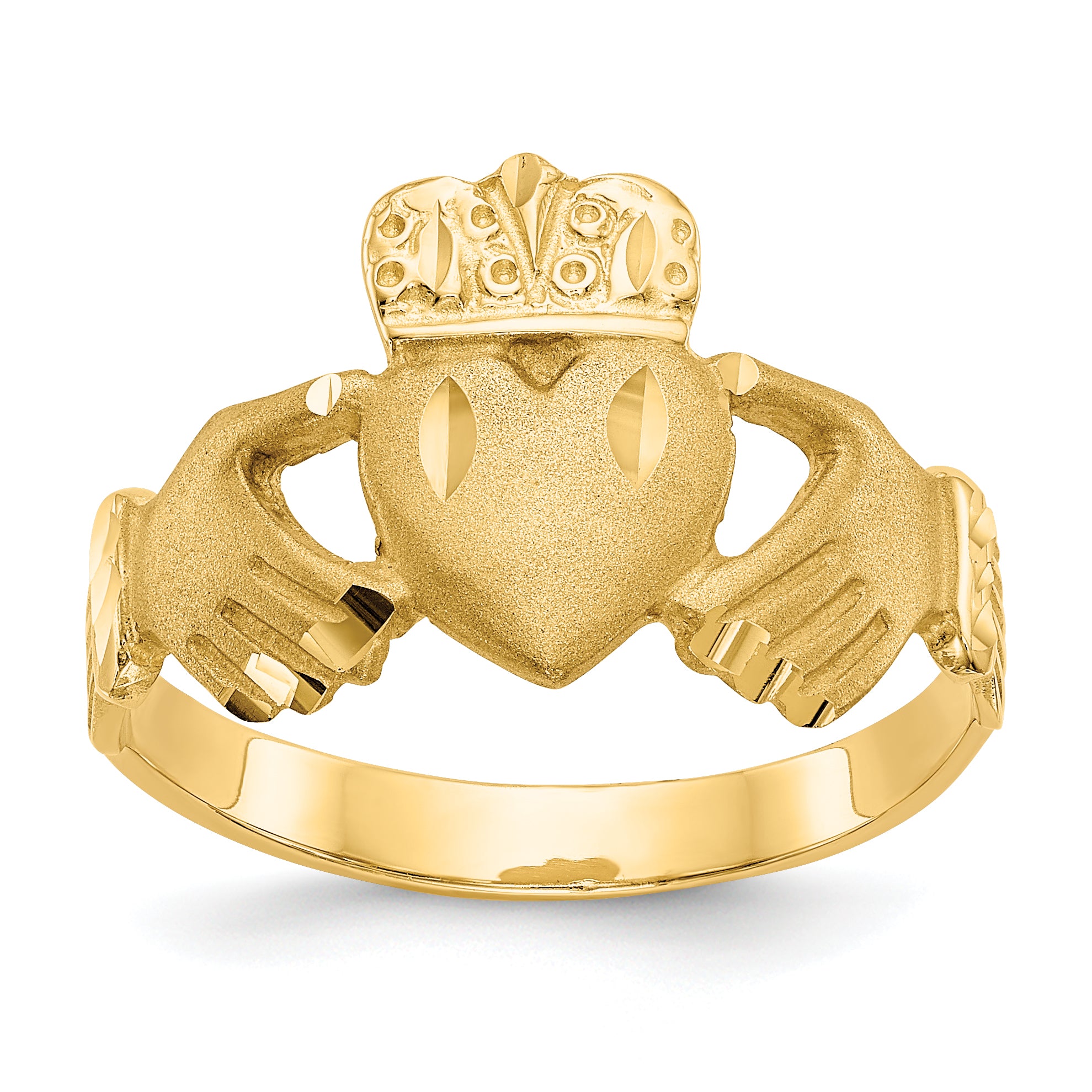 10k Polished Men's Claddagh Ring Main image