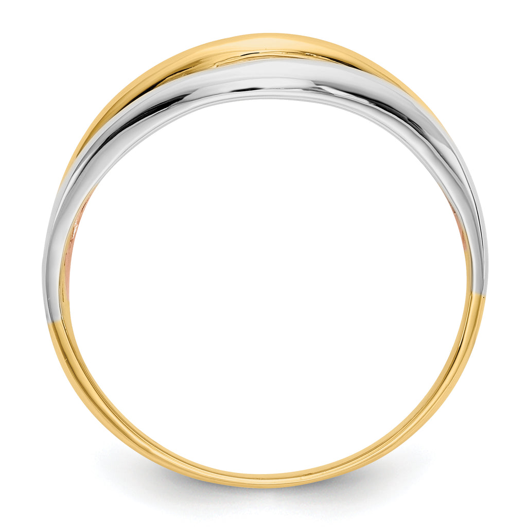 10K Tri-Color Open Fancy Ring