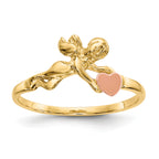 10K White Gold Polished Hearts Ring