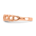 10K Rose Gold Polished Hearts Ring