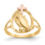 10K Two-tone Diamond Cut Praying Hands Cross Ring