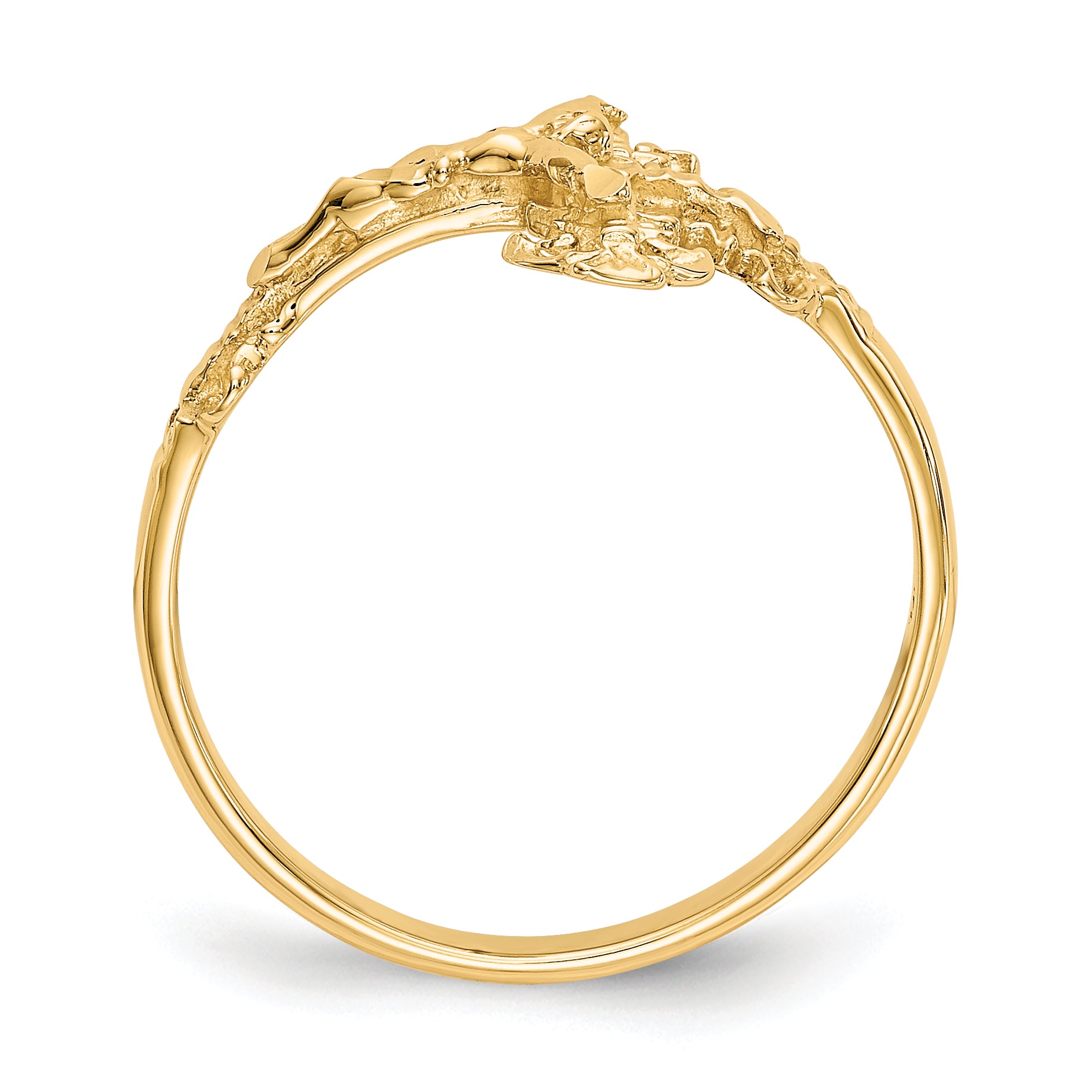 10K Diamond Cut Crucifix Ring Secondary image
