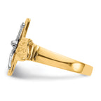 10K Two-tone Crucifix Men's Ring