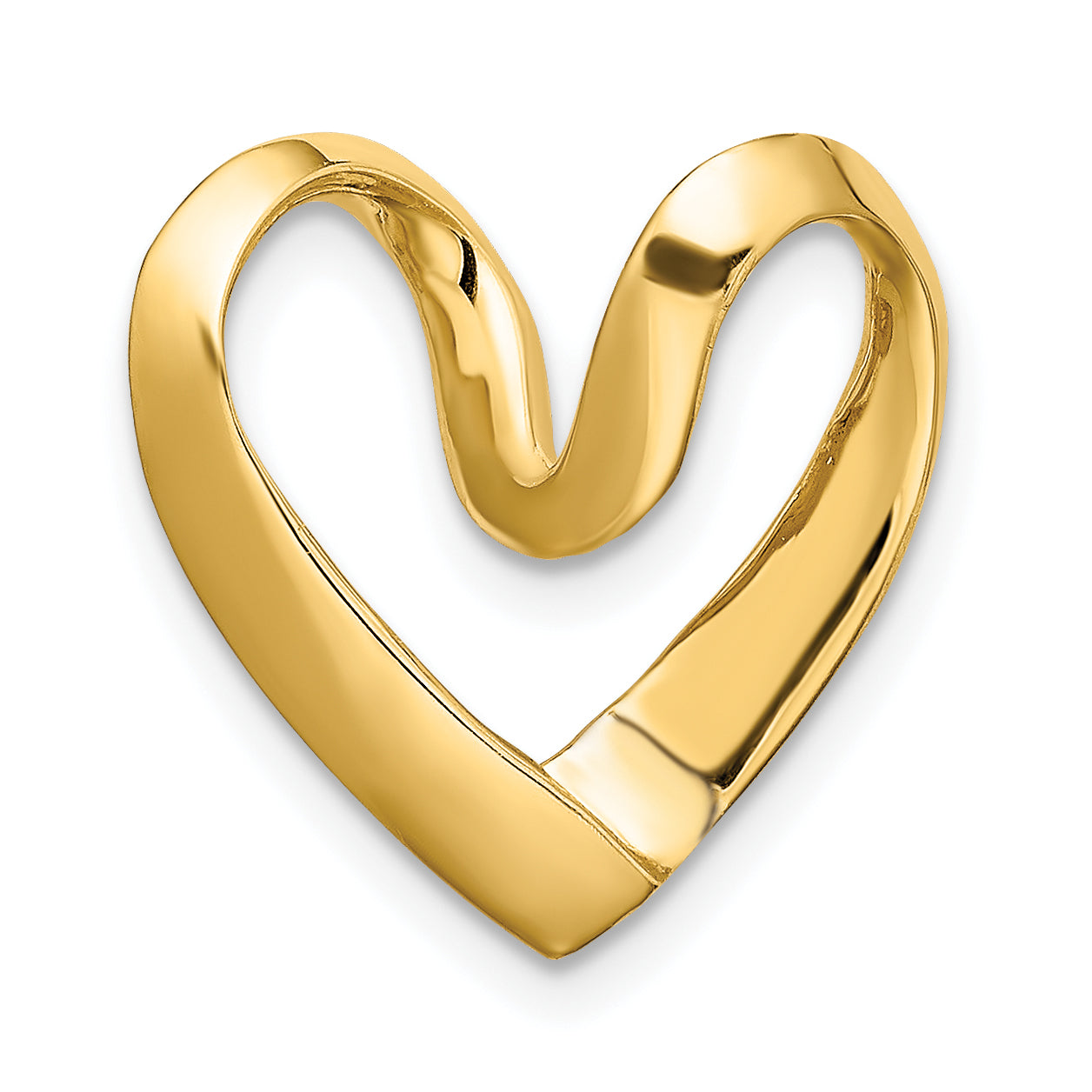 10K Polished Heart Chain Slide
