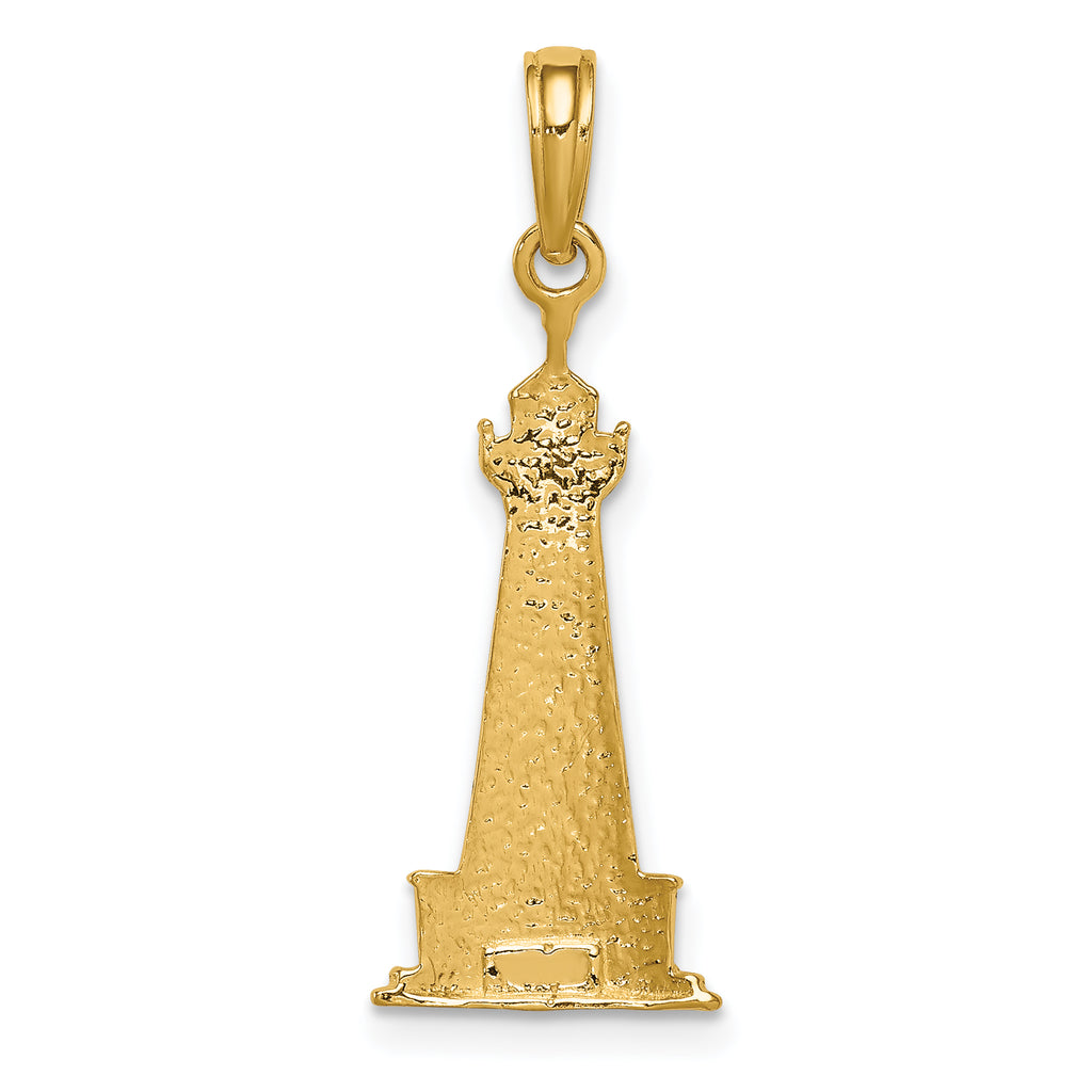 10K and Rhodium Cape Hatteras Lighthouse Pendant
