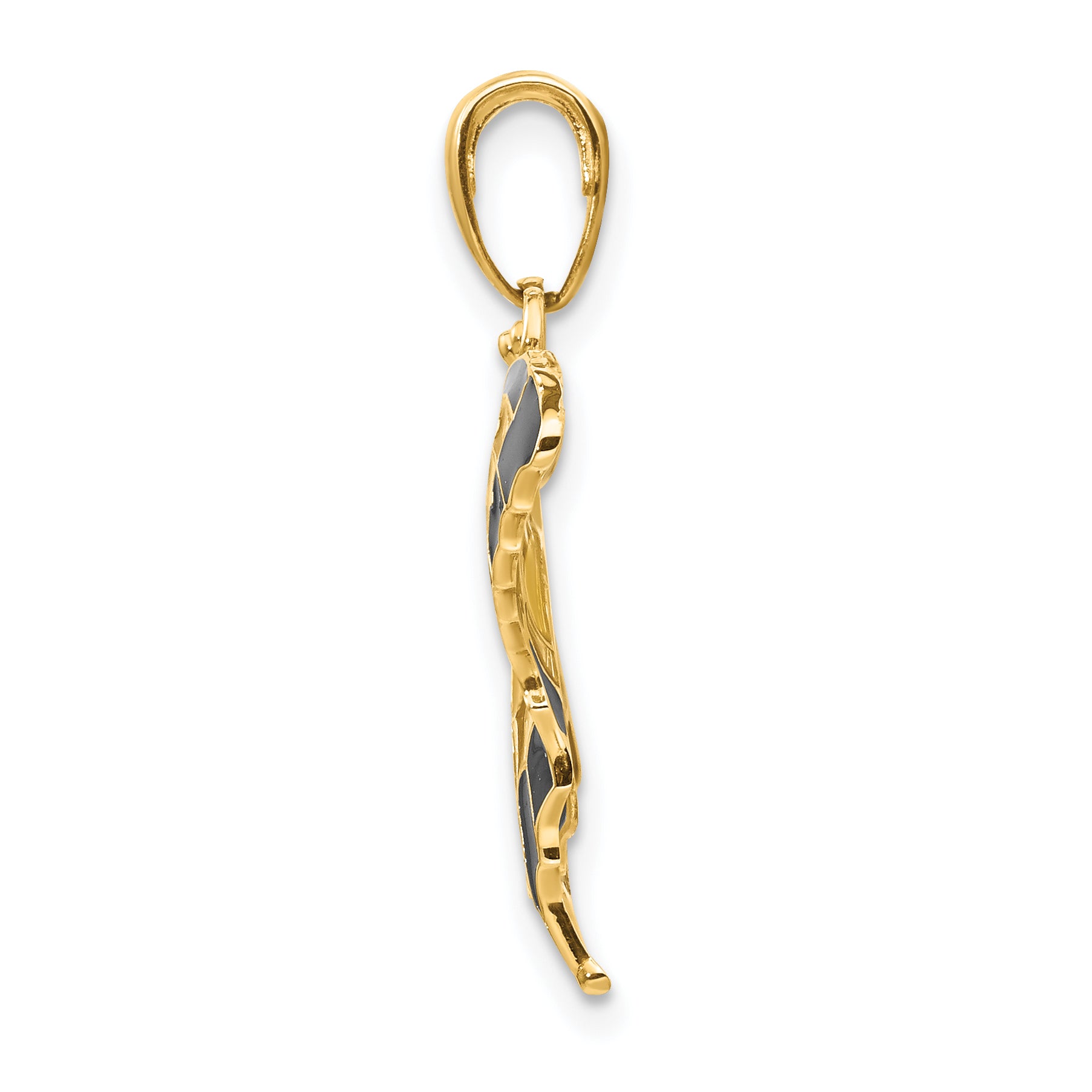 10K Yellow Enameled Butterfly Pendant Secondary image