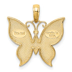 10K None and White Rhodium Butterfly Charm - view 4