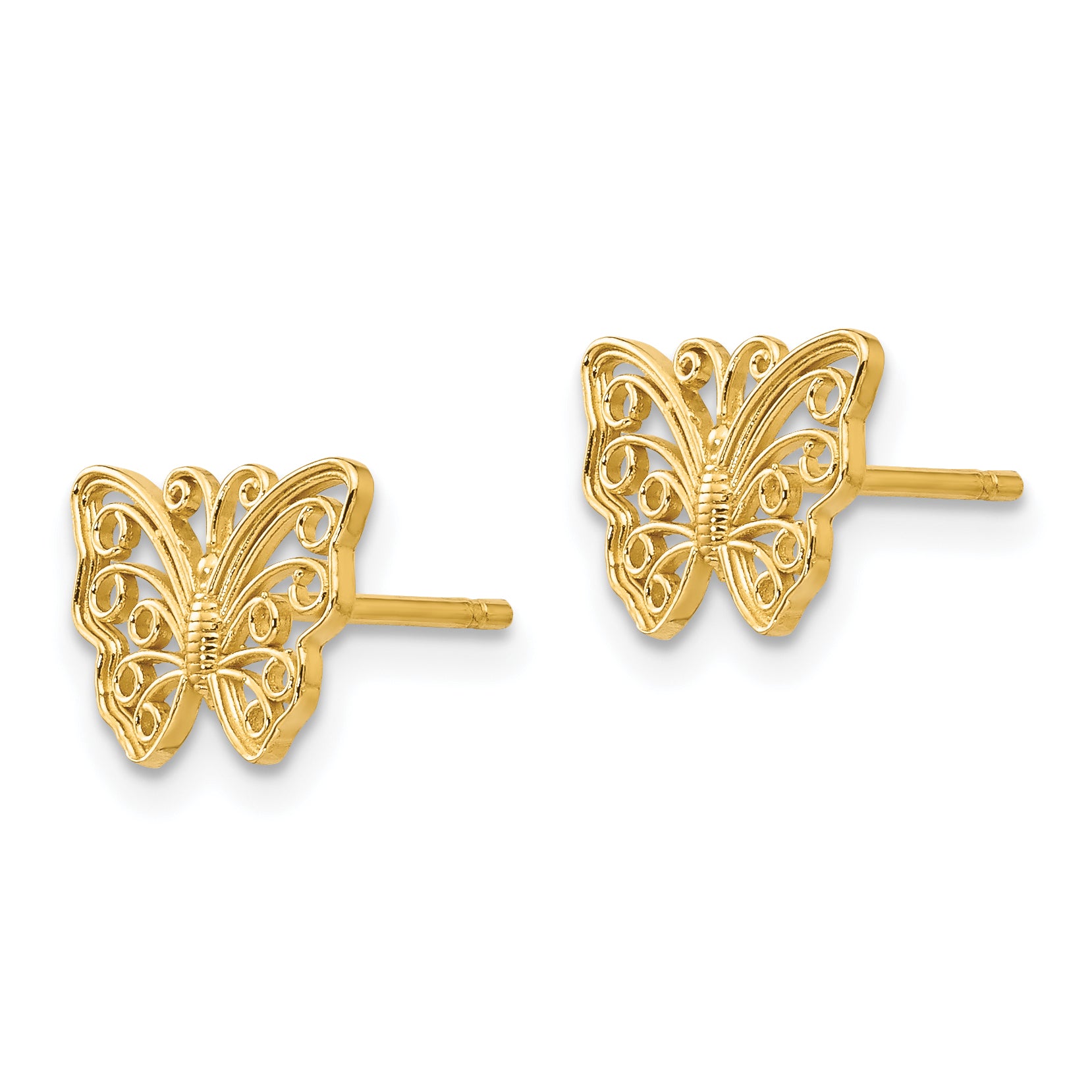 10K Butterfly Post Earrings Secondary image