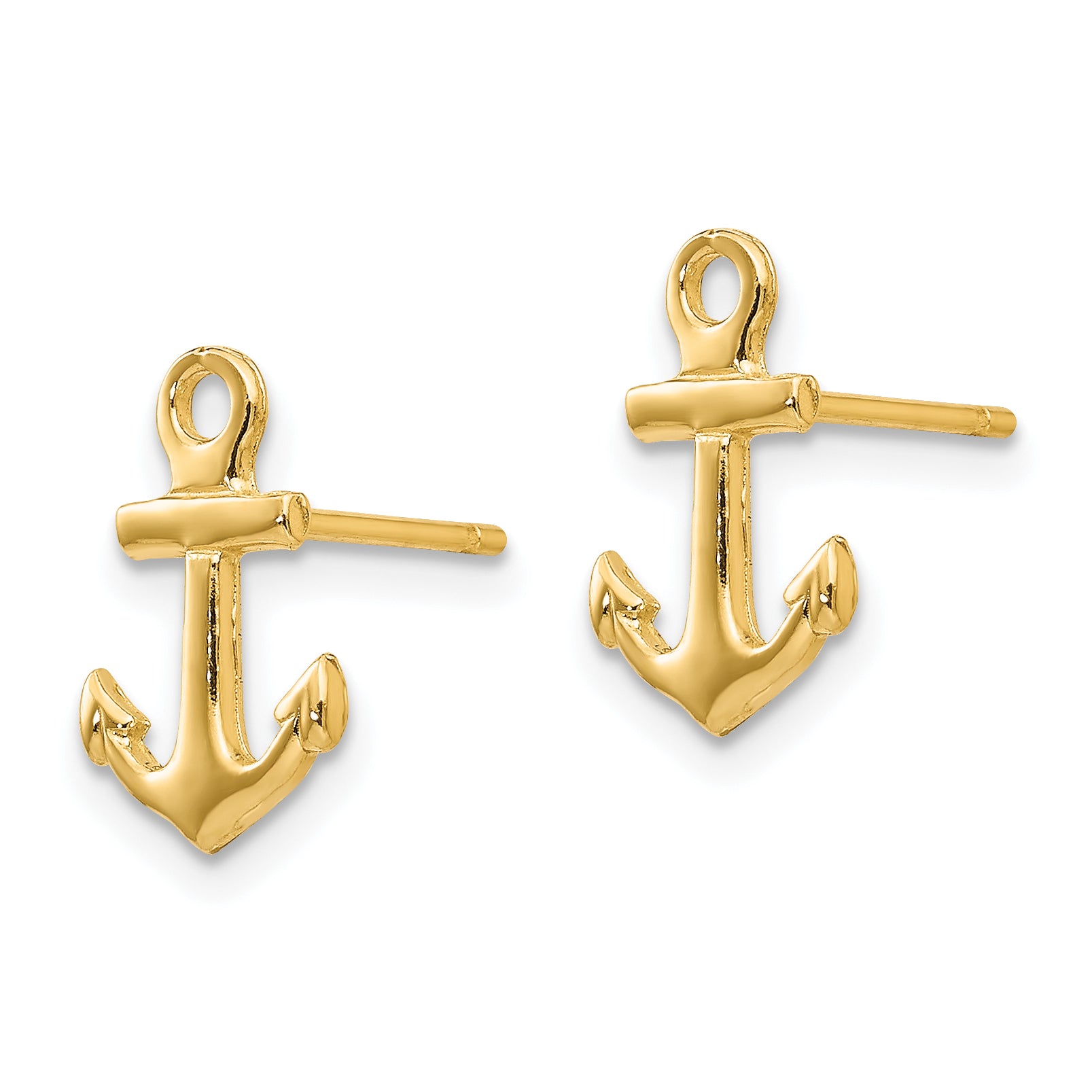 10K Anchor Post Earrings Secondary image