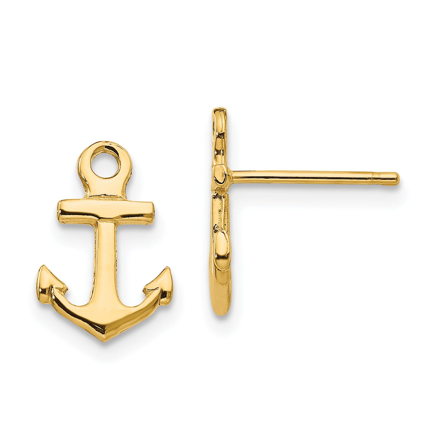 10K Anchor Post Earrings Main image