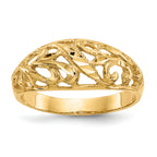 10K Polished Valley Dome Ring