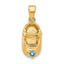 10K 3-D December/Synthetic Stone Engraveable Baby Shoe Charm