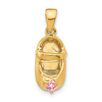 10K 3-D October/Synthetic Stone Engraveable Shoe Charm