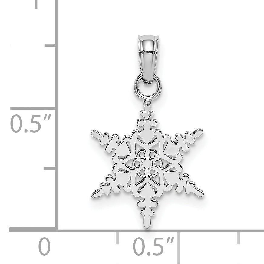 10k White Gold Small Snowflake Pendant Secondary image