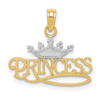 10k w/Rhodium PRINCESS w/White Crown Charm