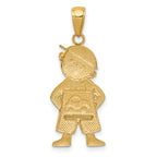 10k & Rhodium Boy w/Hands in Pockets Pendant