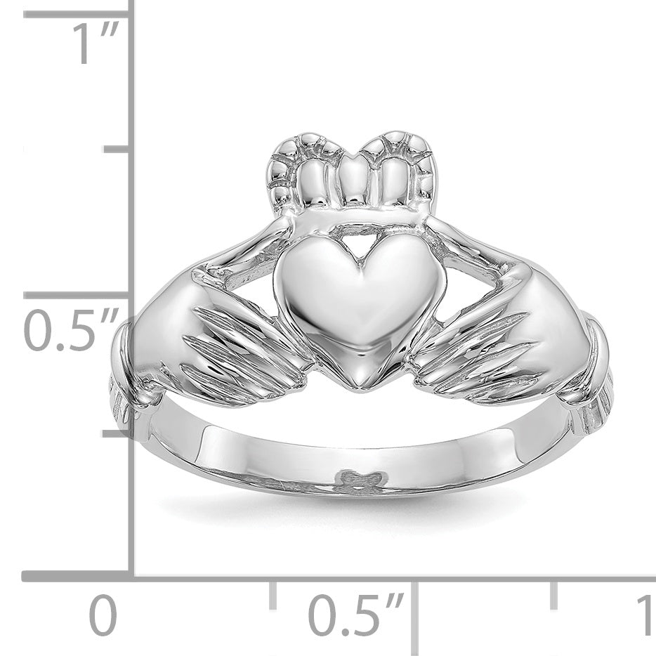 10k White Gold Men's Claddagh Ring Secondary image