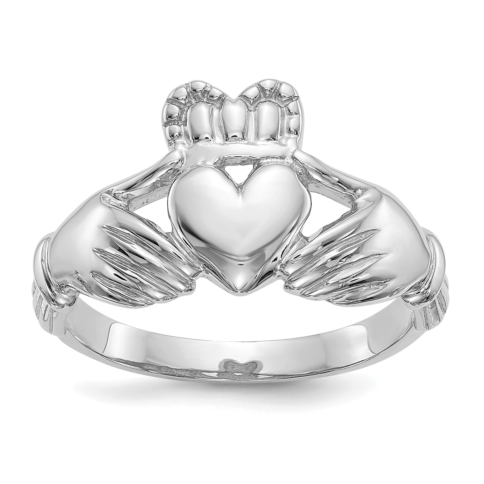10k White Gold Men's Claddagh Ring Main image