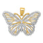 10K W/Rhodium Butterfly Pendant