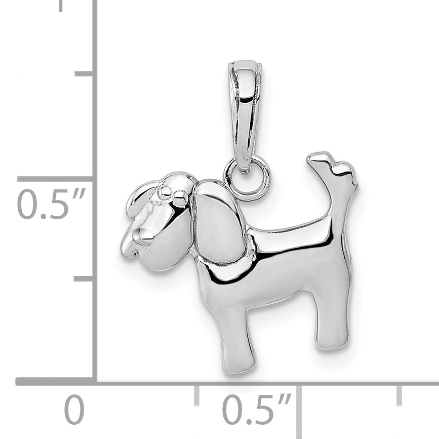10k White Gold Polished Dog Charm Secondary image