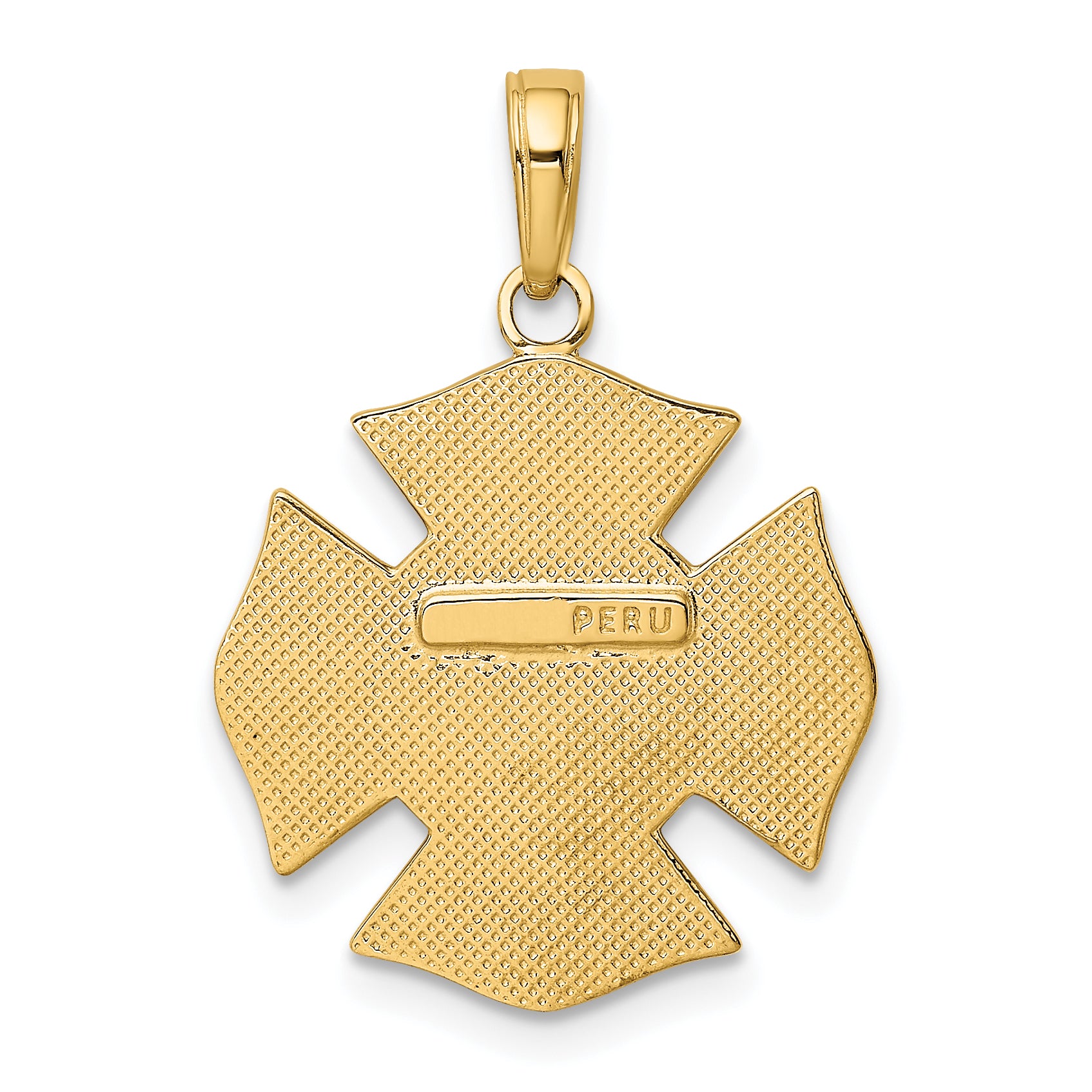 10K None Fire Dept. FD Maltese Cross Pendant - view 3