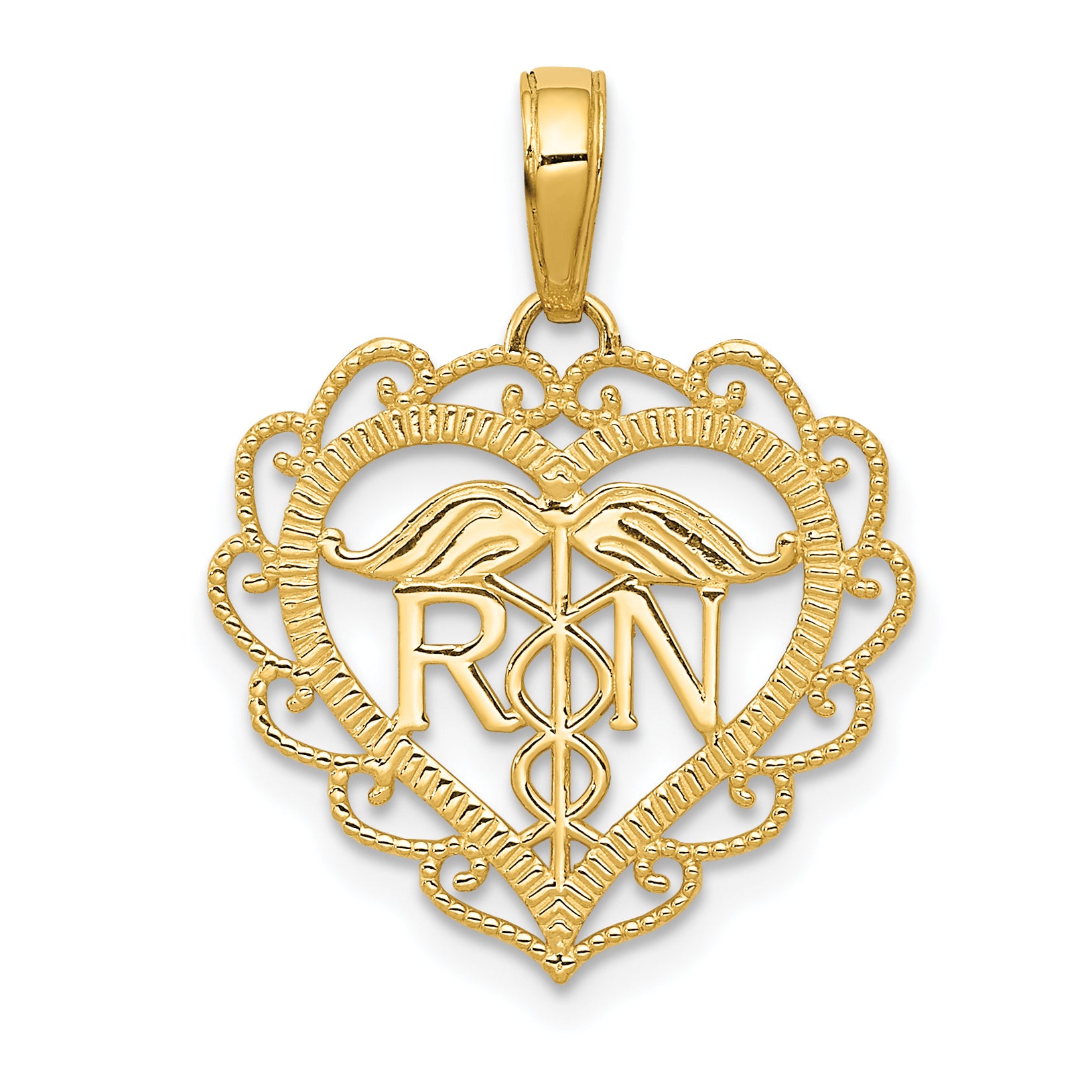 10k Registered Nurse Heart Pendant Main image