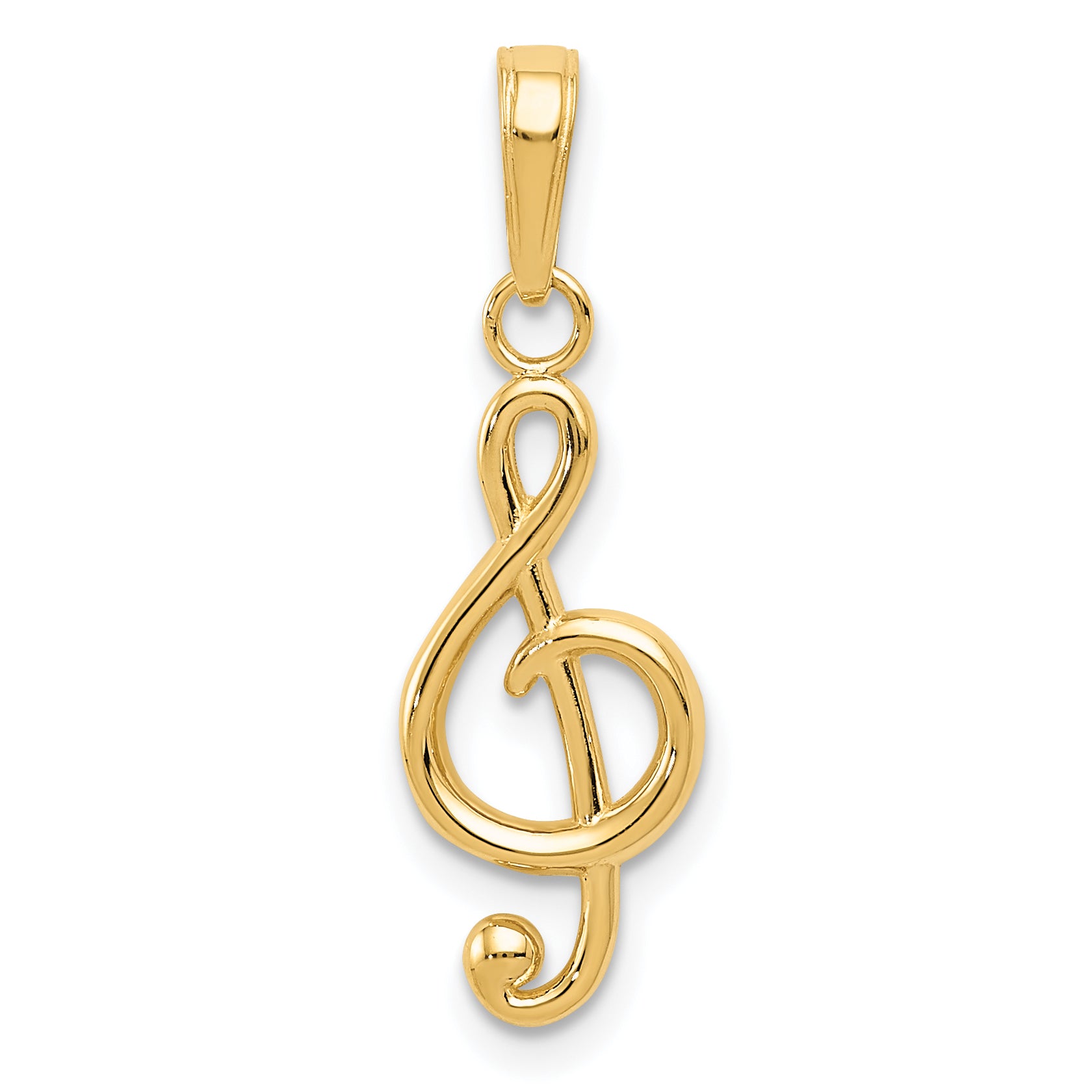 10k Treble Clef Pendant Main image