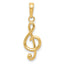 10k Treble Clef Pendant