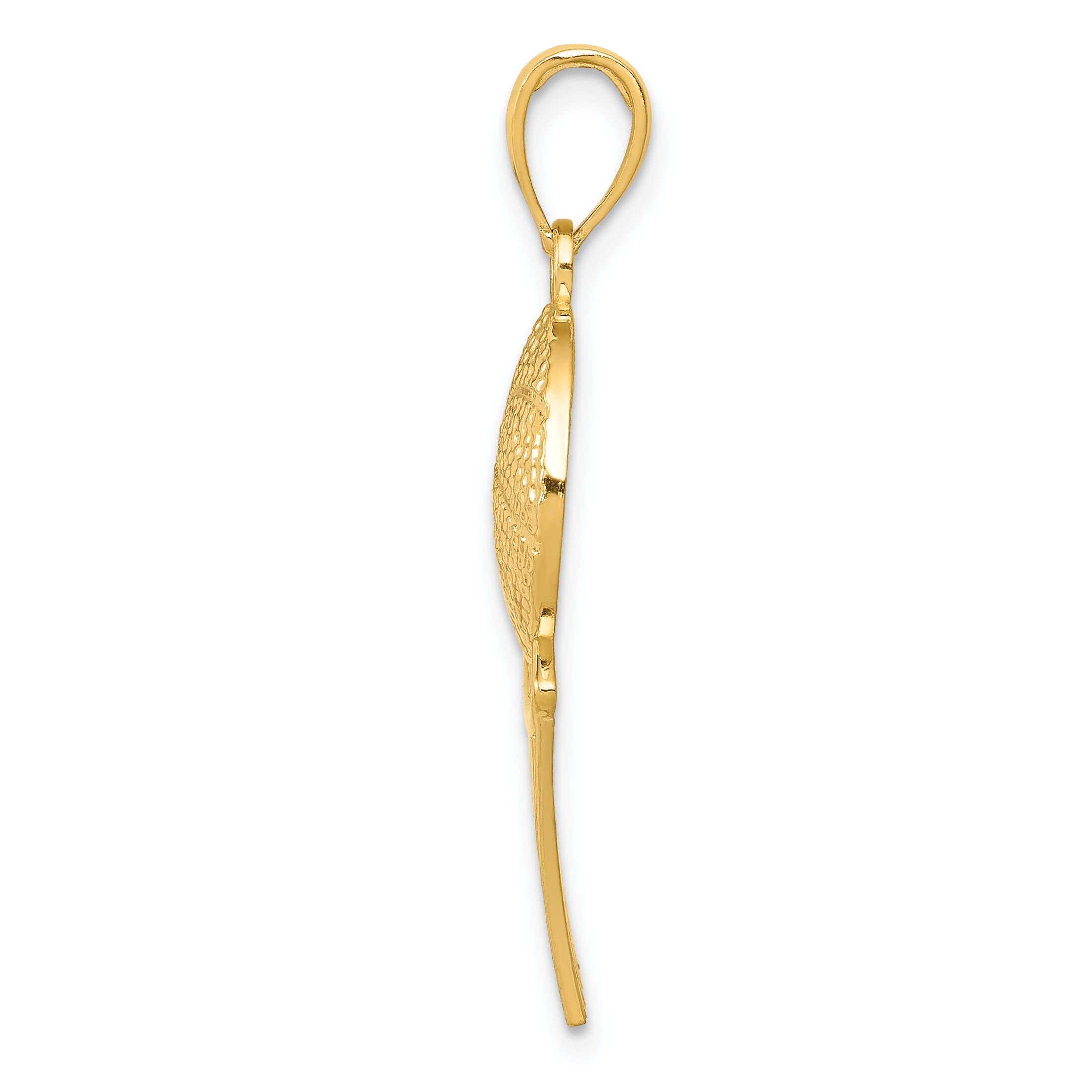 10K Yellow Gold Basketball and Net Pendant Secondary image