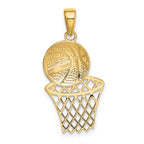 10K None Basketball and Net Pendant - view 3