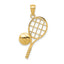 10k Diamond-Cut Tennis Racquet Charm