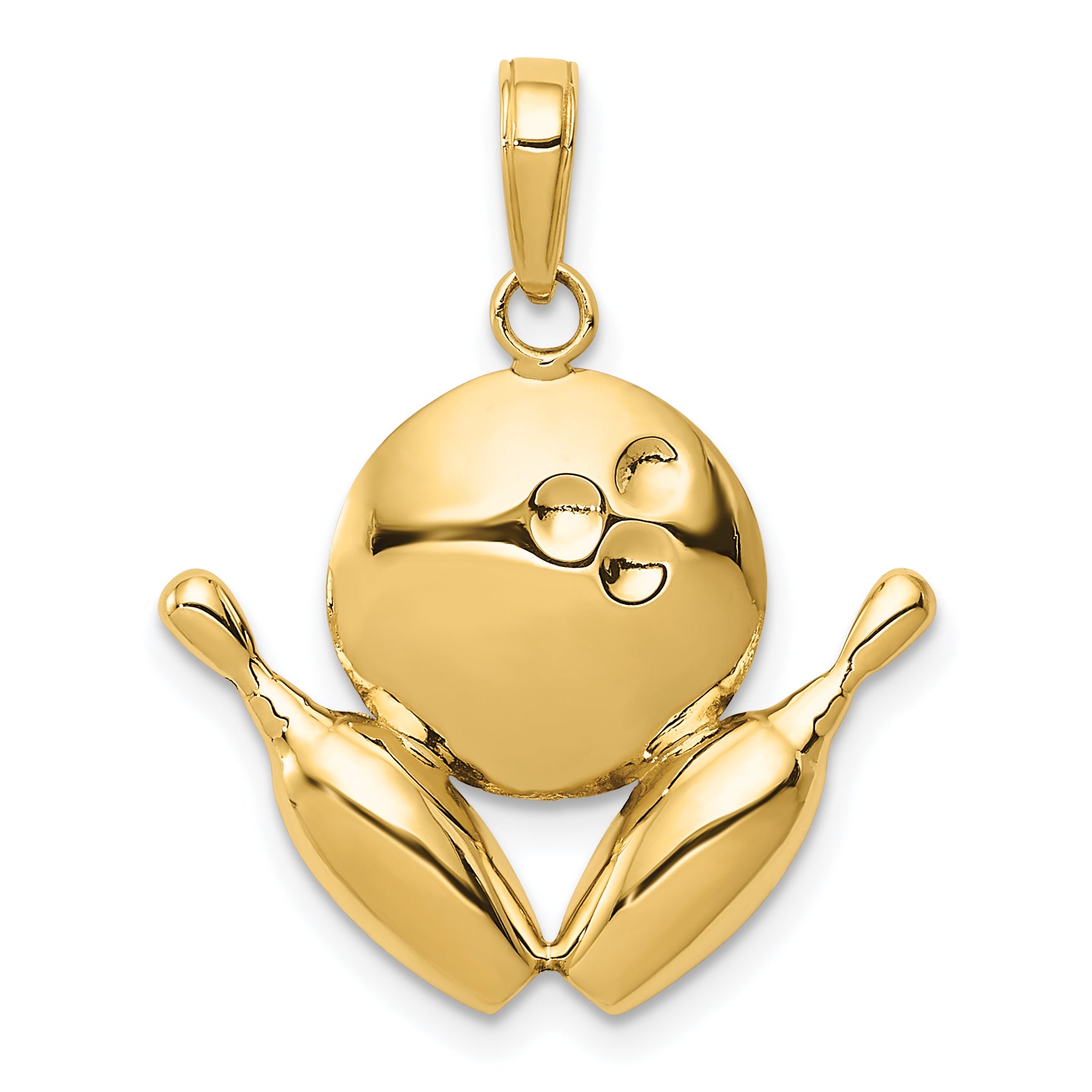 10k Diamond-Cut Bowling Theme Charm Main image