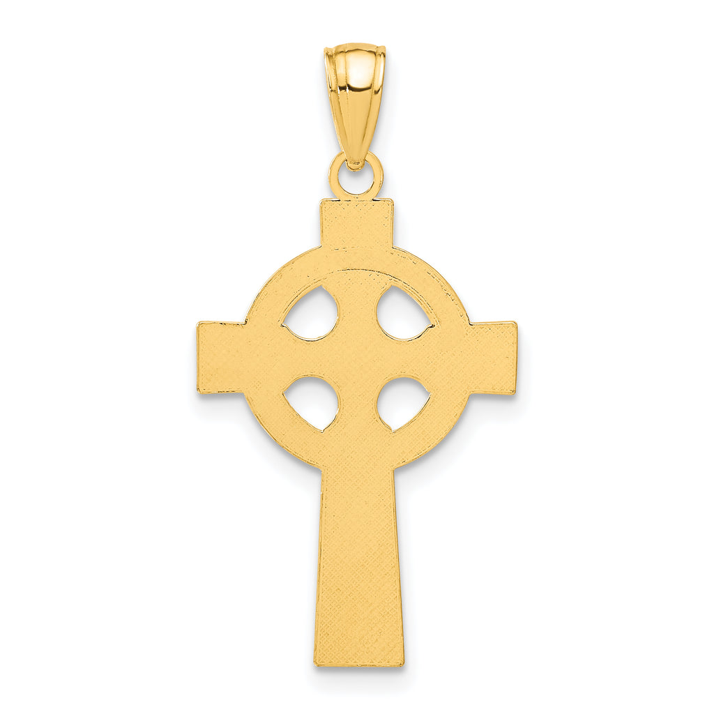 10K None Celtic Cross w/Eternity Circle Pendant - view 3