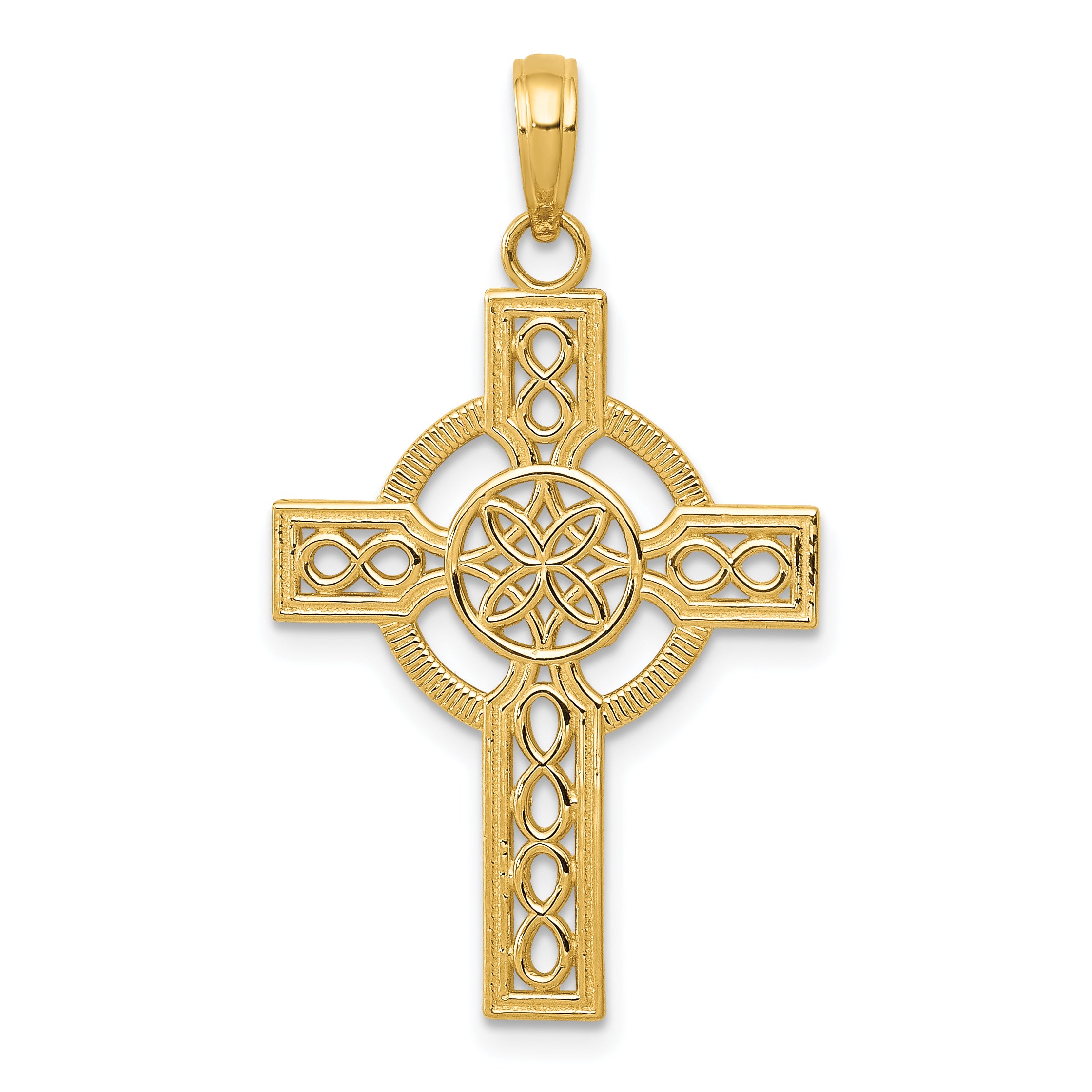 10K Diamond-cut Celtic Cross Pendant Main image