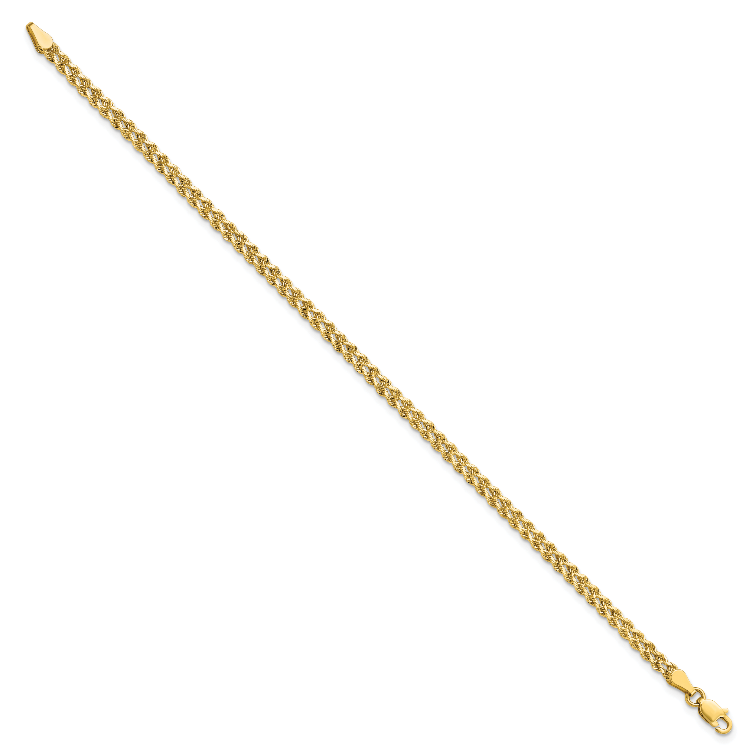 10K 3.0mm Wide Diamond-Cut Double Rope Bracelet Secondary image