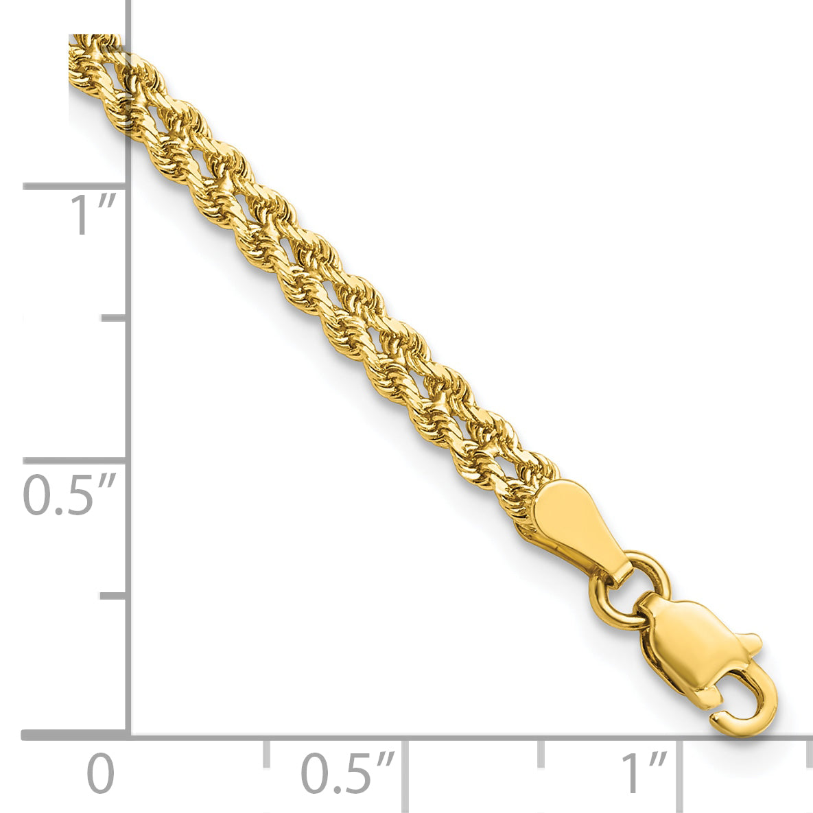 10K 3.0mm Wide Diamond-Cut Double Rope Bracelet