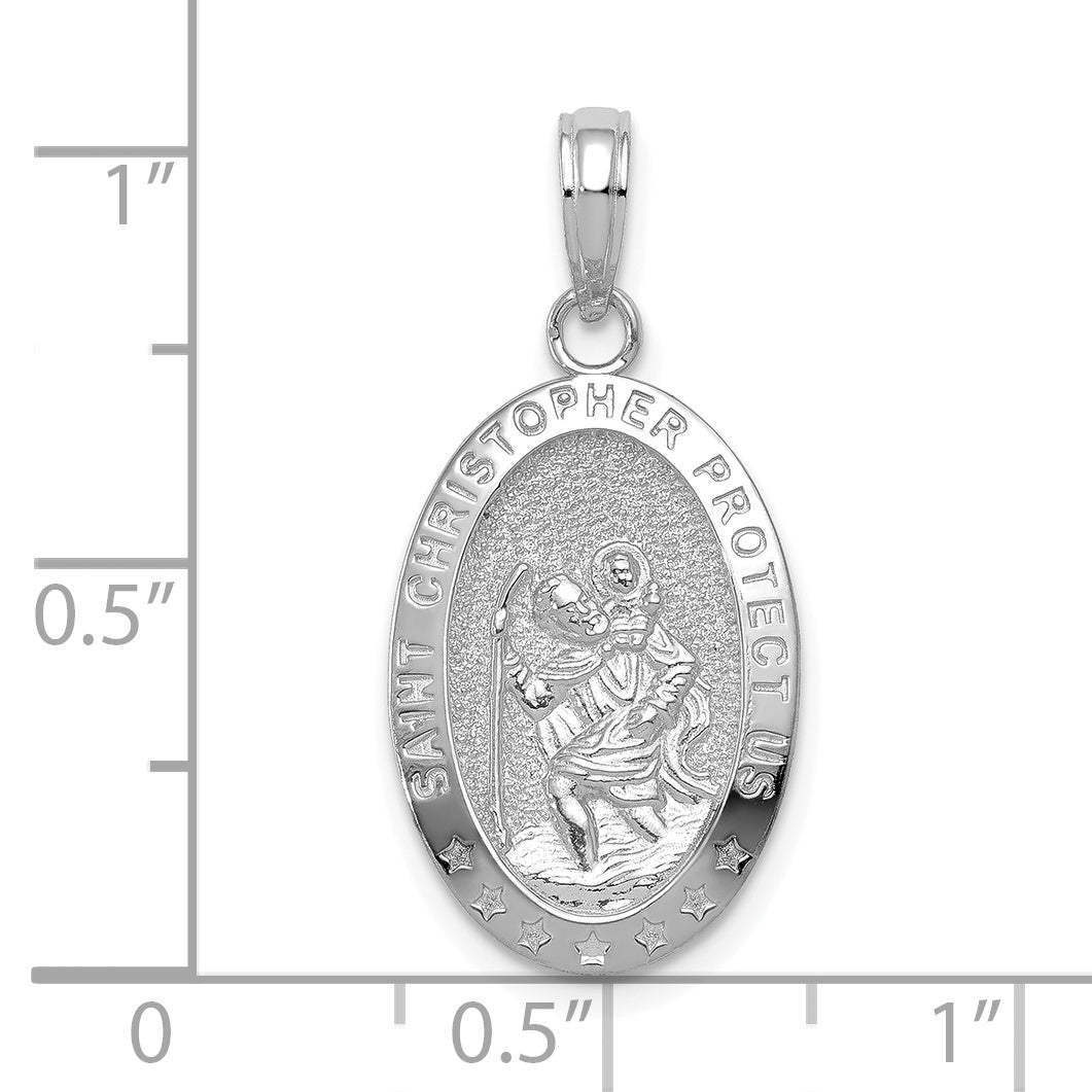 10k White Gold Saint Christopher Medal Pendant Secondary image
