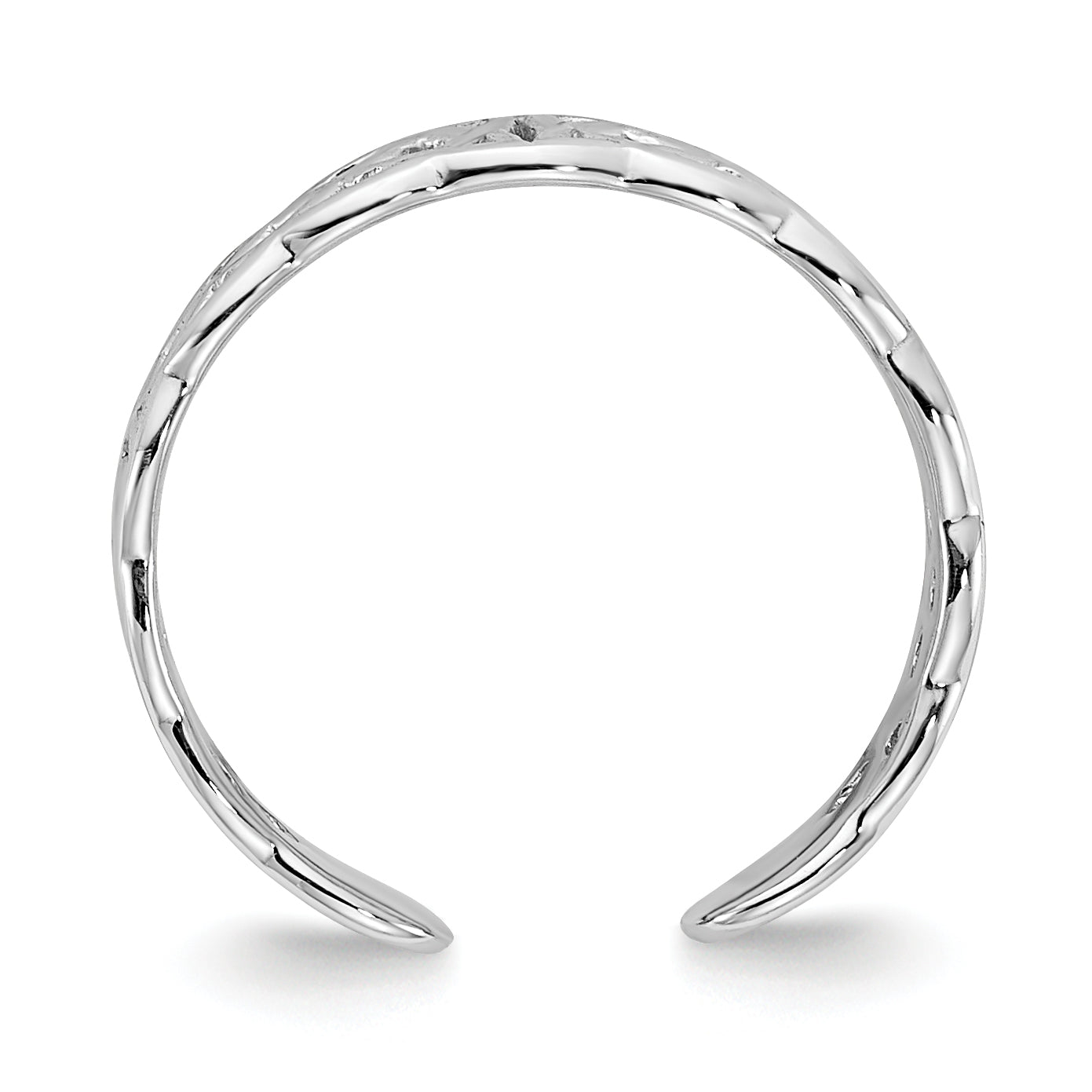 10K White Gold Polished w/ Design Toe Ring