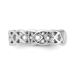 10K White Gold Polished w/ Design Toe Ring